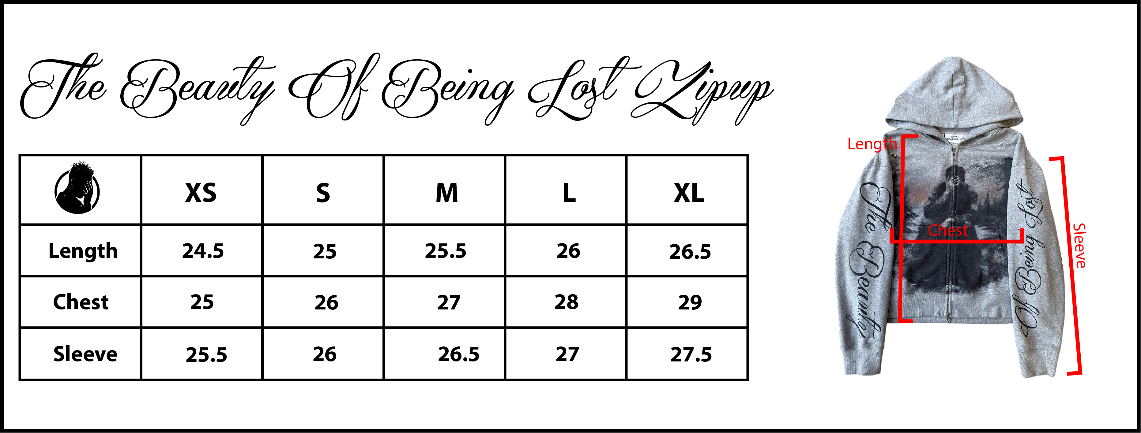 The Beauty of Being Lost Zip-up (Grey)